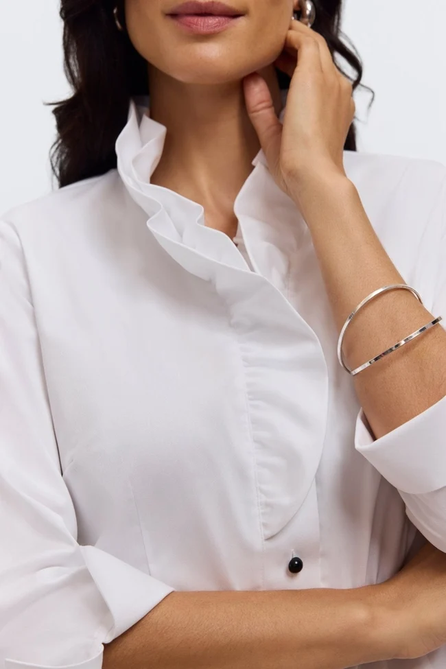 Edith Stretch Matte Sateen 3/4 Sleeve Shirt