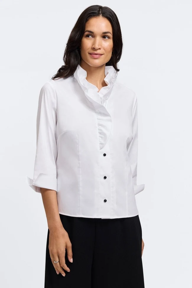 Edith Stretch Matte Sateen 3/4 Sleeve Shirt