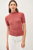 Shallan Fitted Short Sleeve Ribbed MockNeck Sweater