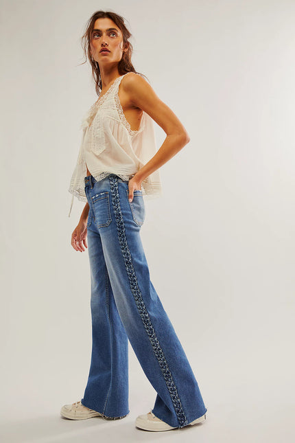 Driftwood Denim Charlee Wide Leg Crop |  Intertwine Side