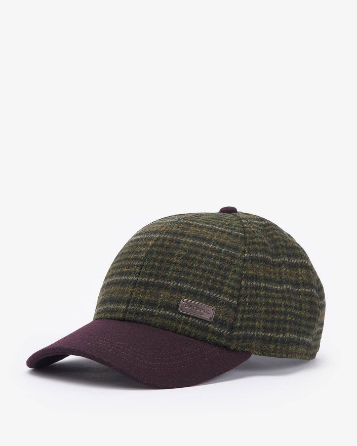 Barbour Clyde Cap, brown/olive plaid-front