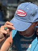 AMERICA embroidery Patch Distressed Baseball Cap - Denim 