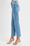 High Rise Crop Straight Jeans