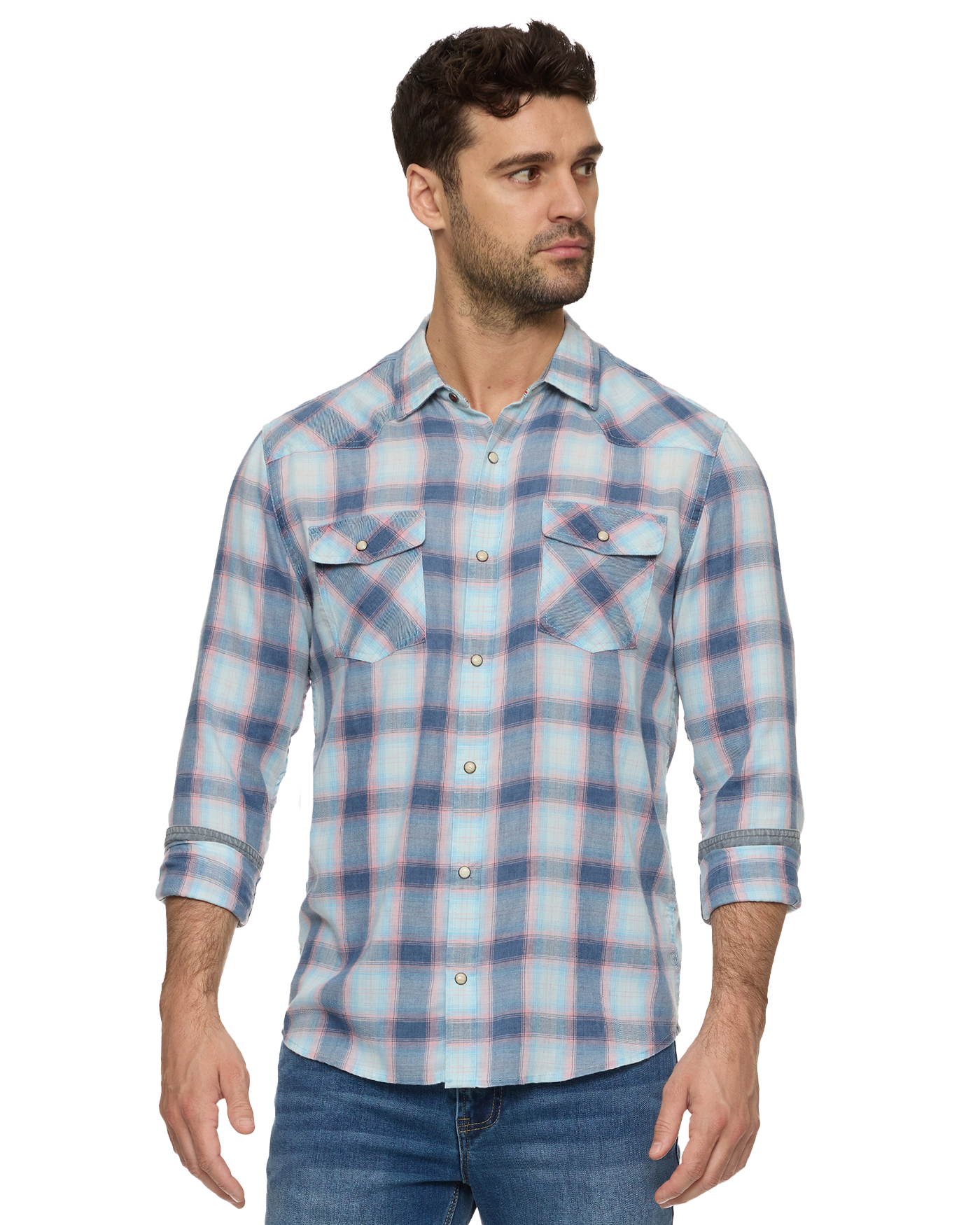 Muncie LS Vintage Wash Western Shirt front
