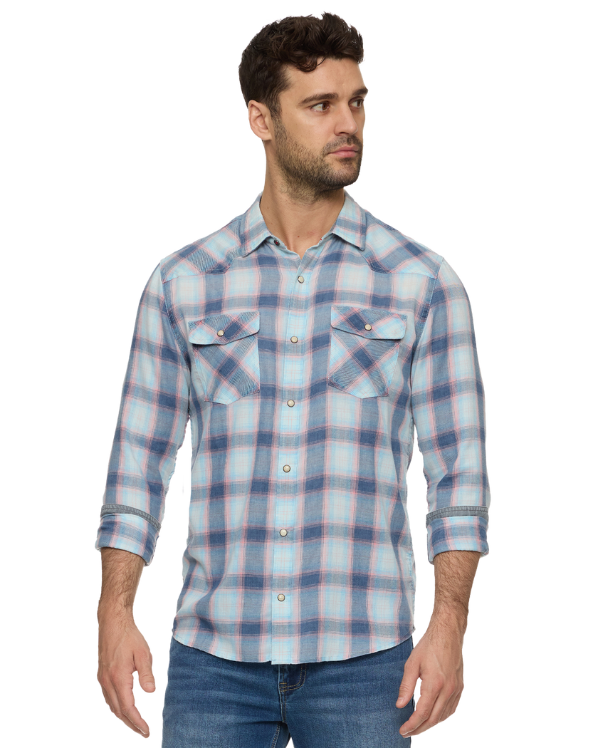 Muncie LS Vintage Wash Western Shirt front