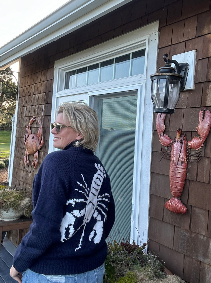 Varsity Chunky Lobster Cardigan Rachelle 2