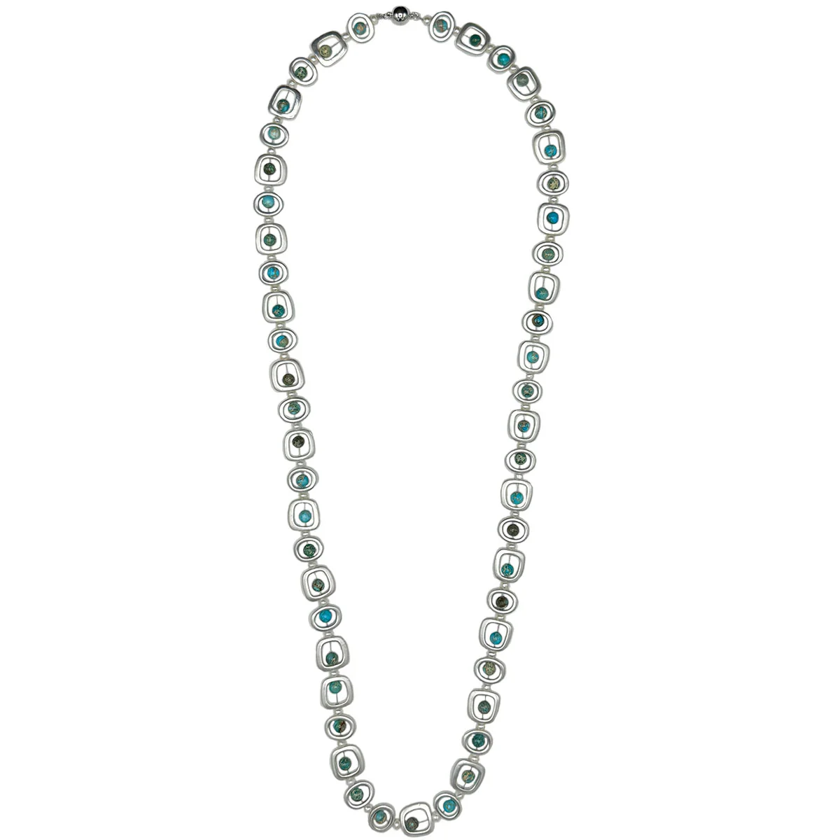 129-TURQ-LONG | Mod Necklace Turquoise Long 36