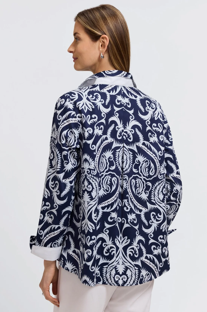 Agnes Printed Damask LS Popover back