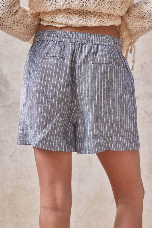 Coastal Ease Striped Linen Short