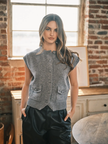 Cozy Button Down Sweater Vest Top