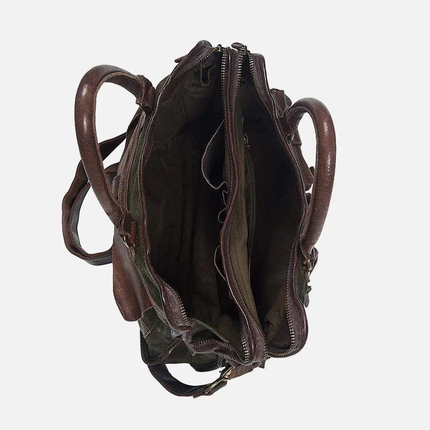 Boomsma | Leather Messenger Laptop Bag with Pockets