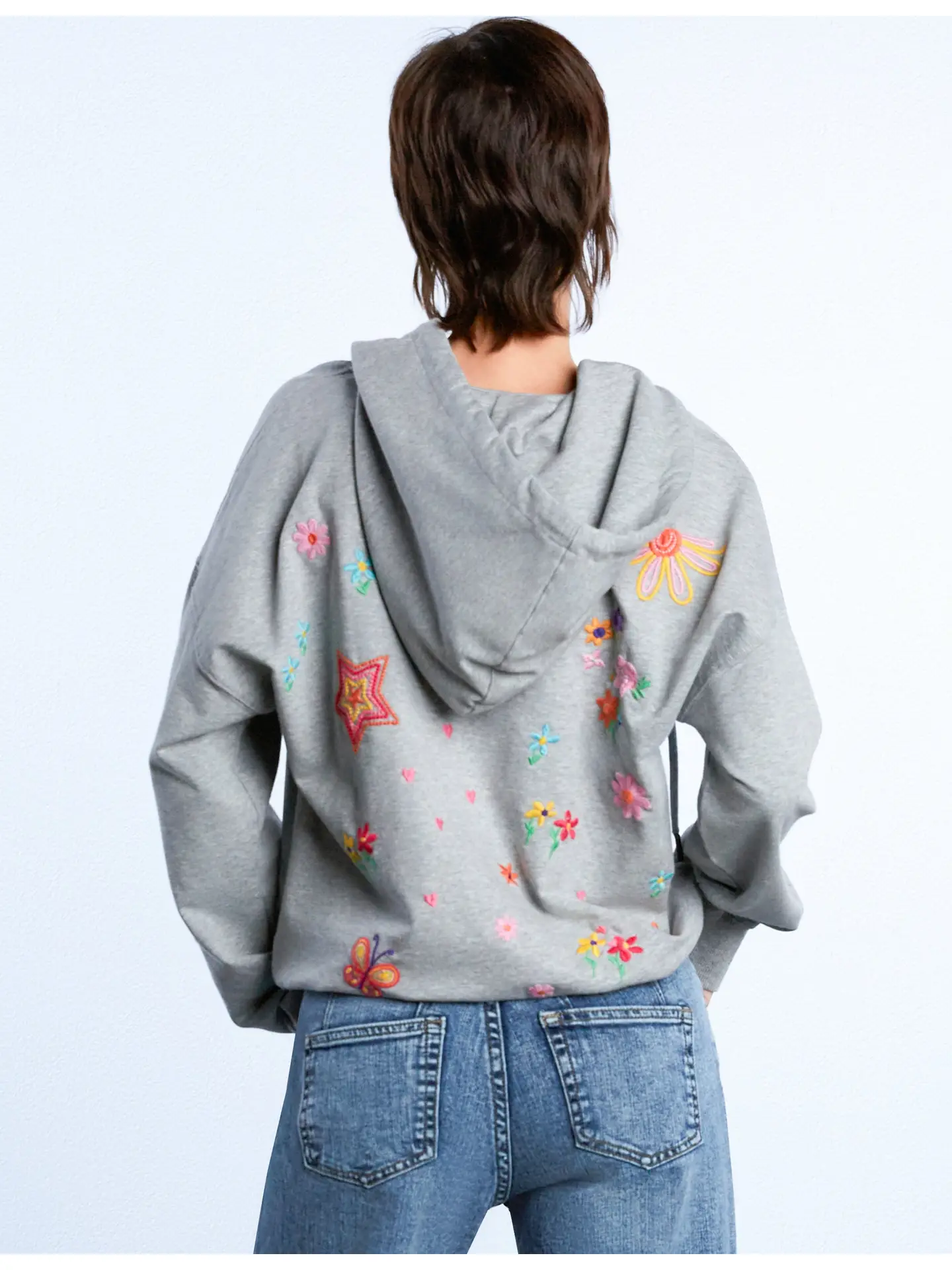 Kelly Sketchbook Star Butterfly EMB Hoodie back hood down