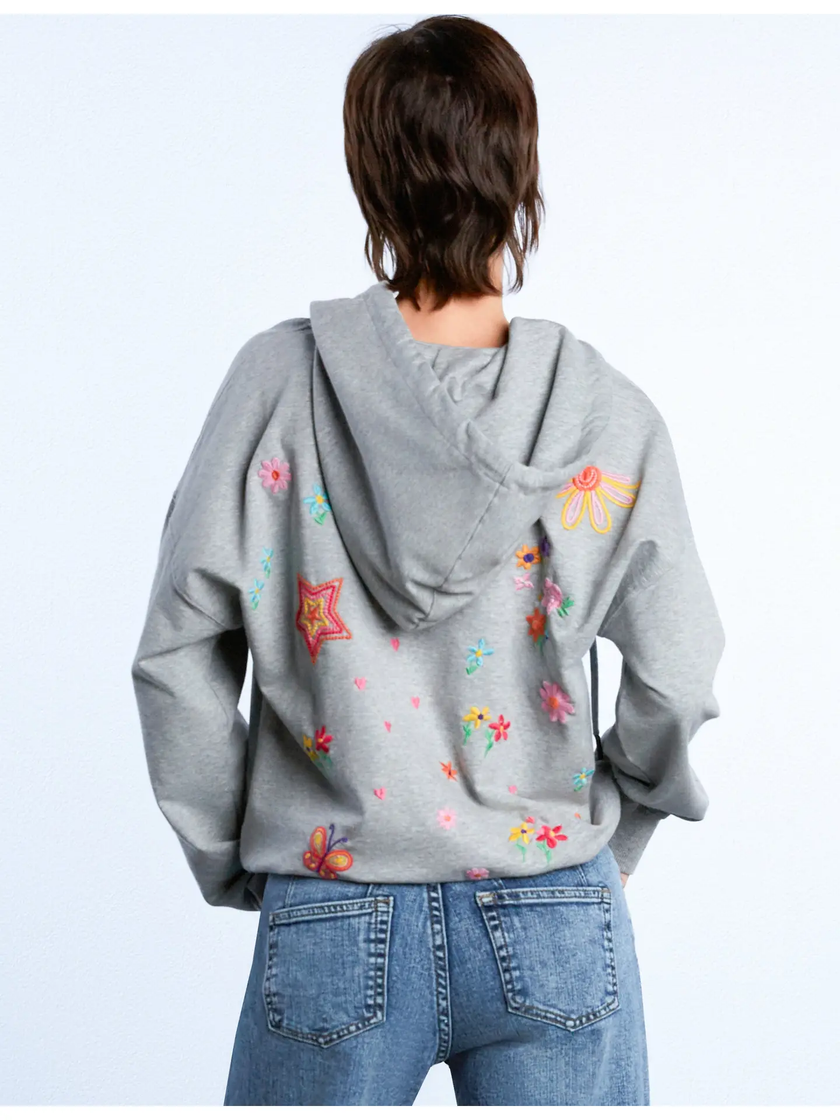 Kelly Sketchbook Star Butterfly EMB Hoodie back hood down