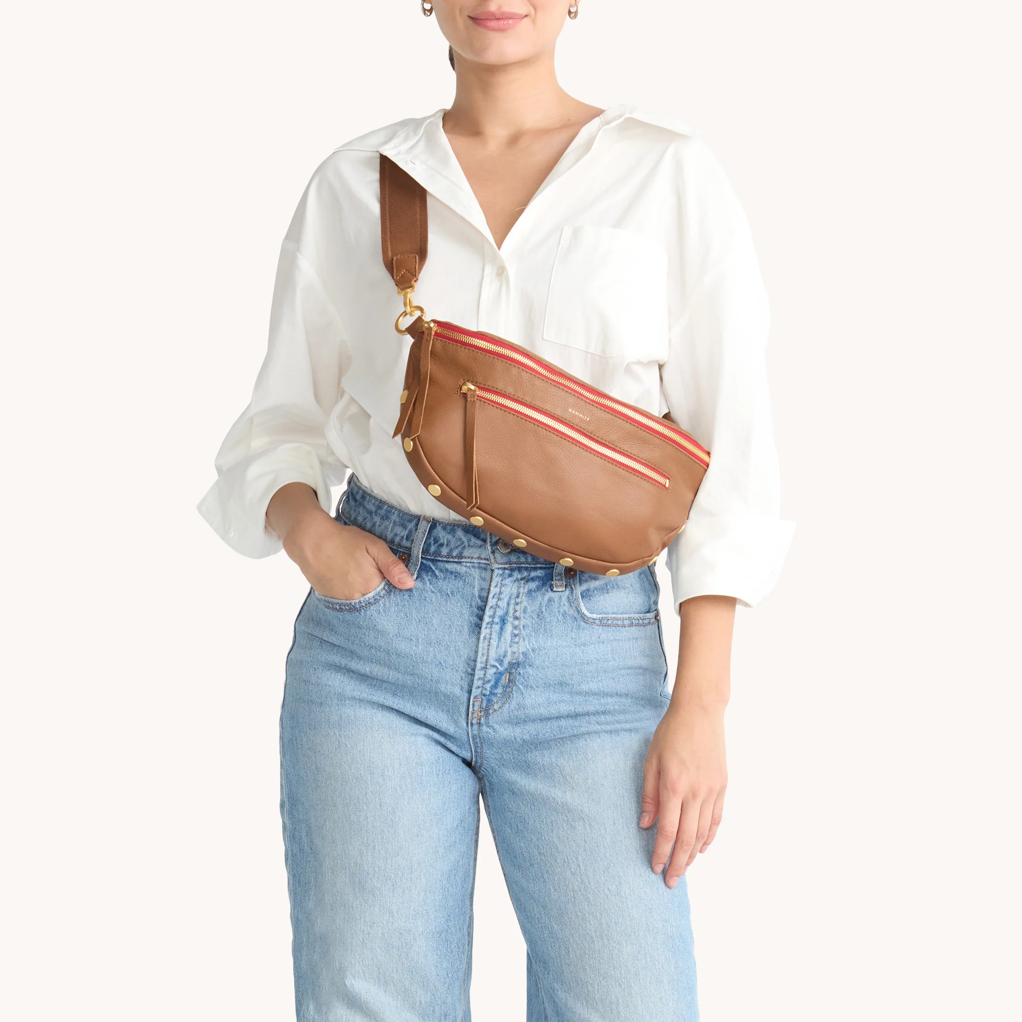 *Charles Crossbody Lrg-Mahogany Pebble styled