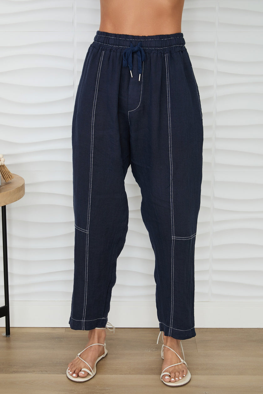 Drawstring Waistband Edge Stitch Detail