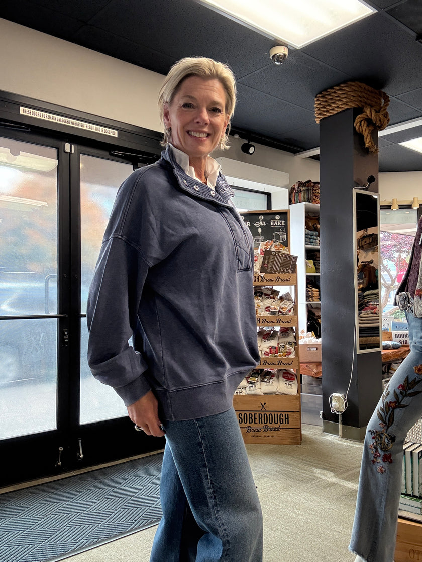 French Terry Quarter Snap Sweatshirt