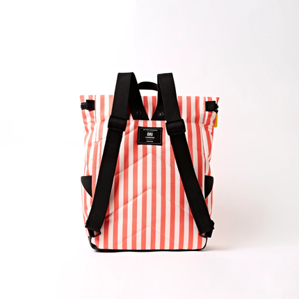 Ori London Canfield B (Seasonal) Medium Bag |red white stripe and black straps-back