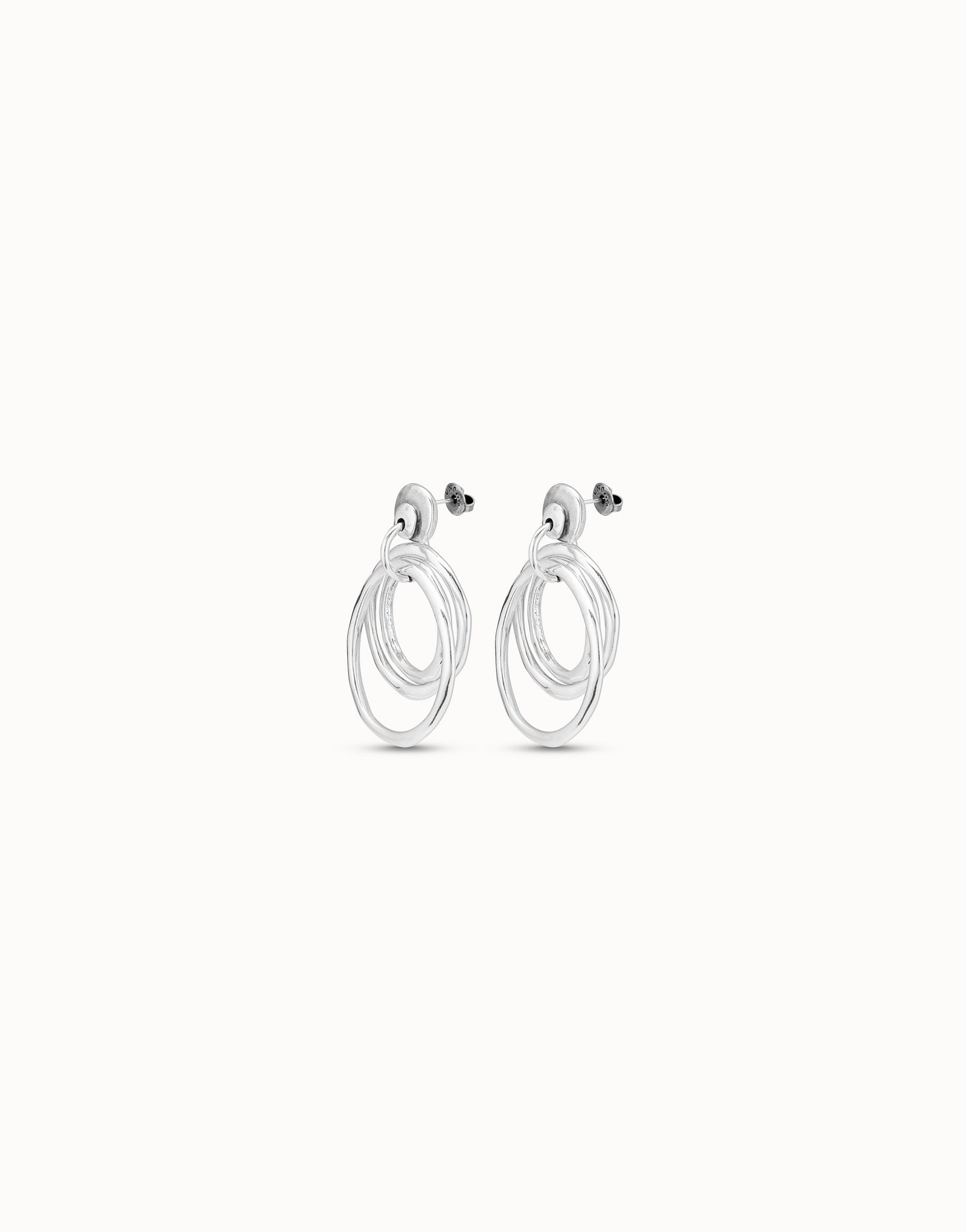 Sterling silver-plated irregular hoop earrings