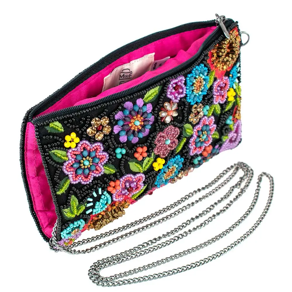 So Sweet Beaded Floral Crossbody Phone Bag front/side interior