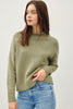 Chunky Cozy Raw Edge Mock Neck Sweater