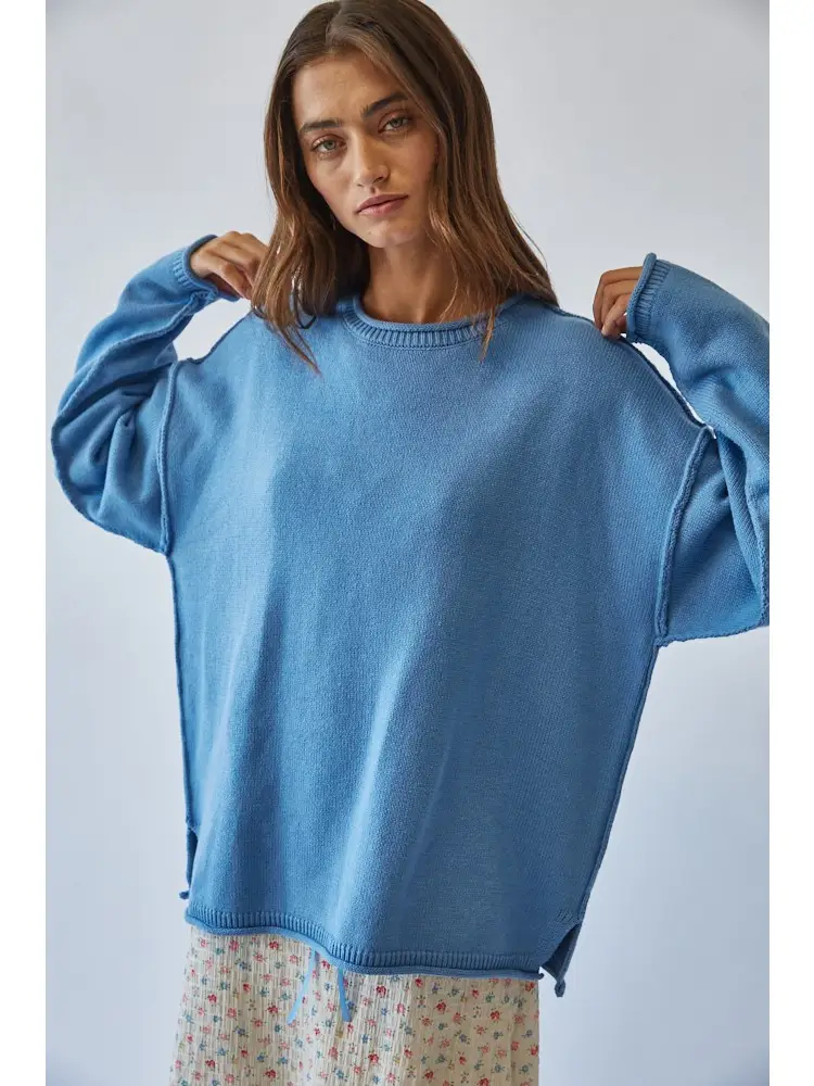 Inside Out Roll Neck Pullover Sweater