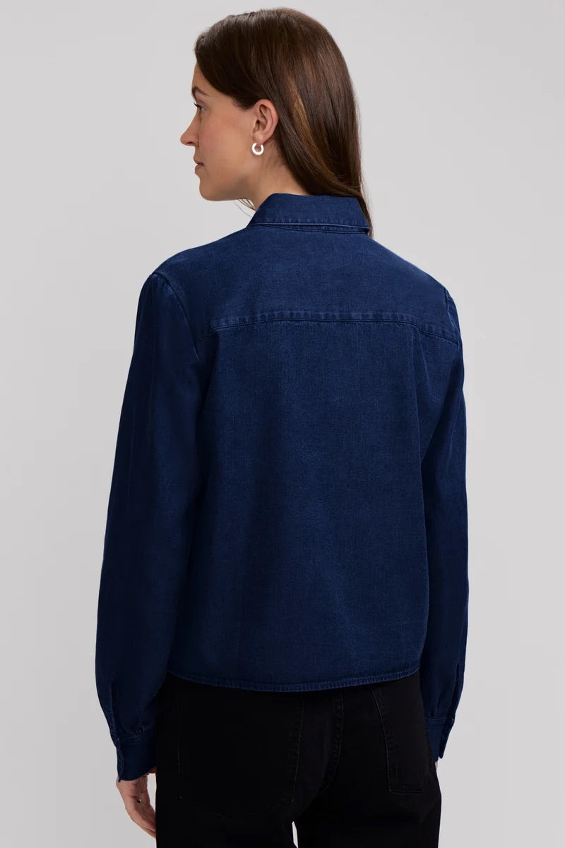 Jodie LS Denim Shirt-dark wash