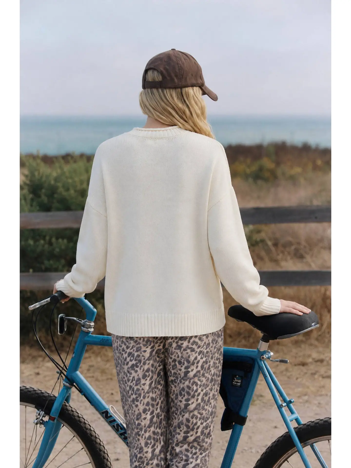 Intarsia Puppy Crew Neck Relaxed Sweater