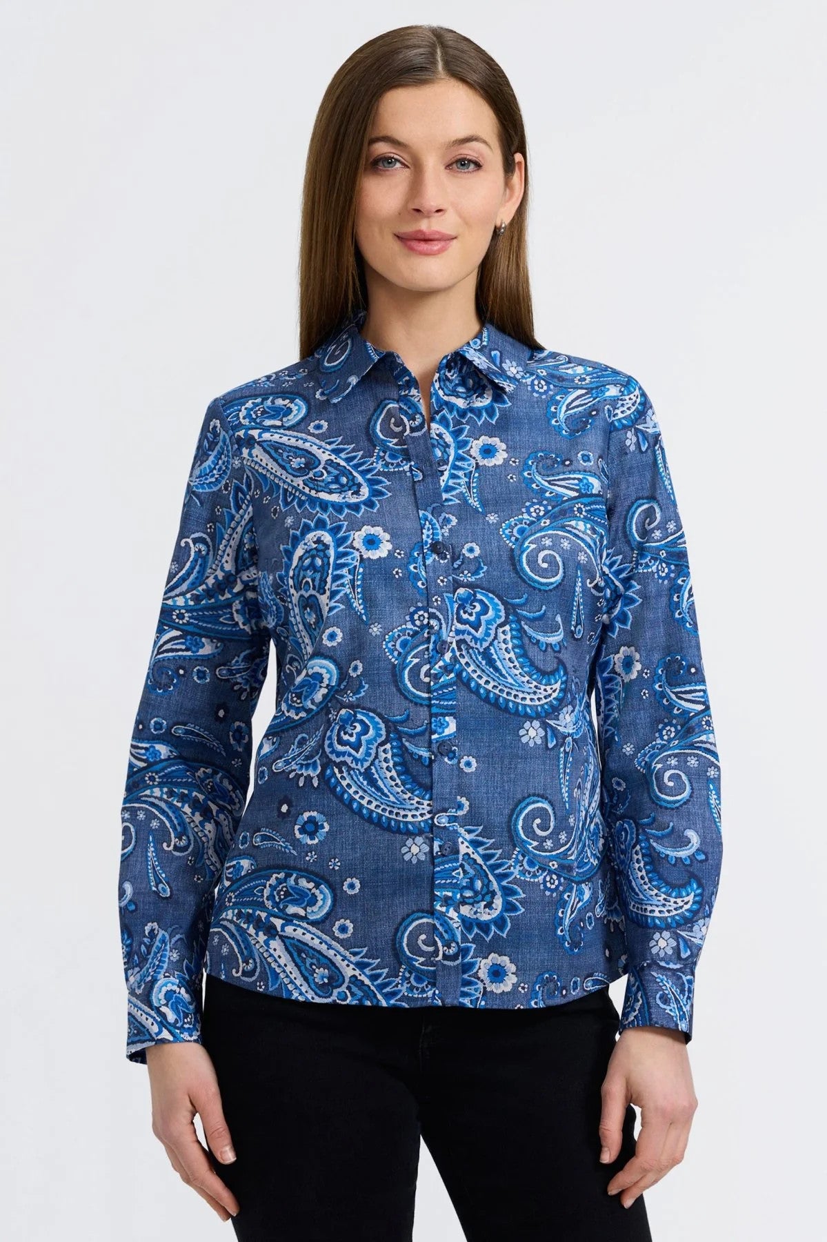 Hampton Denim Paisley Long Sleeve Shirt front