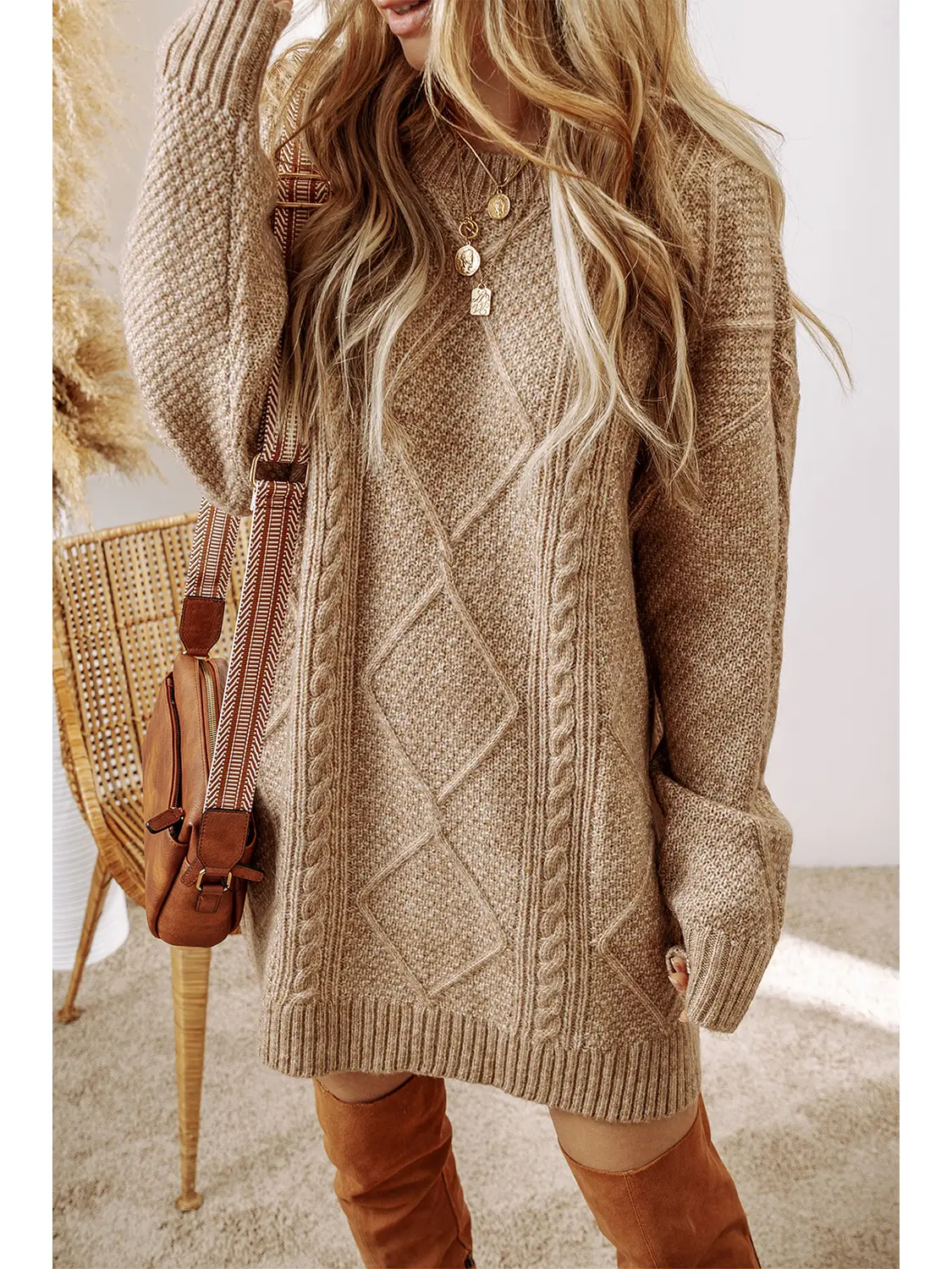Grace Cable Knit Sweater Dress
