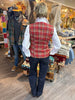 Christmas Holiday Plaid Gold Button Down Vest back

