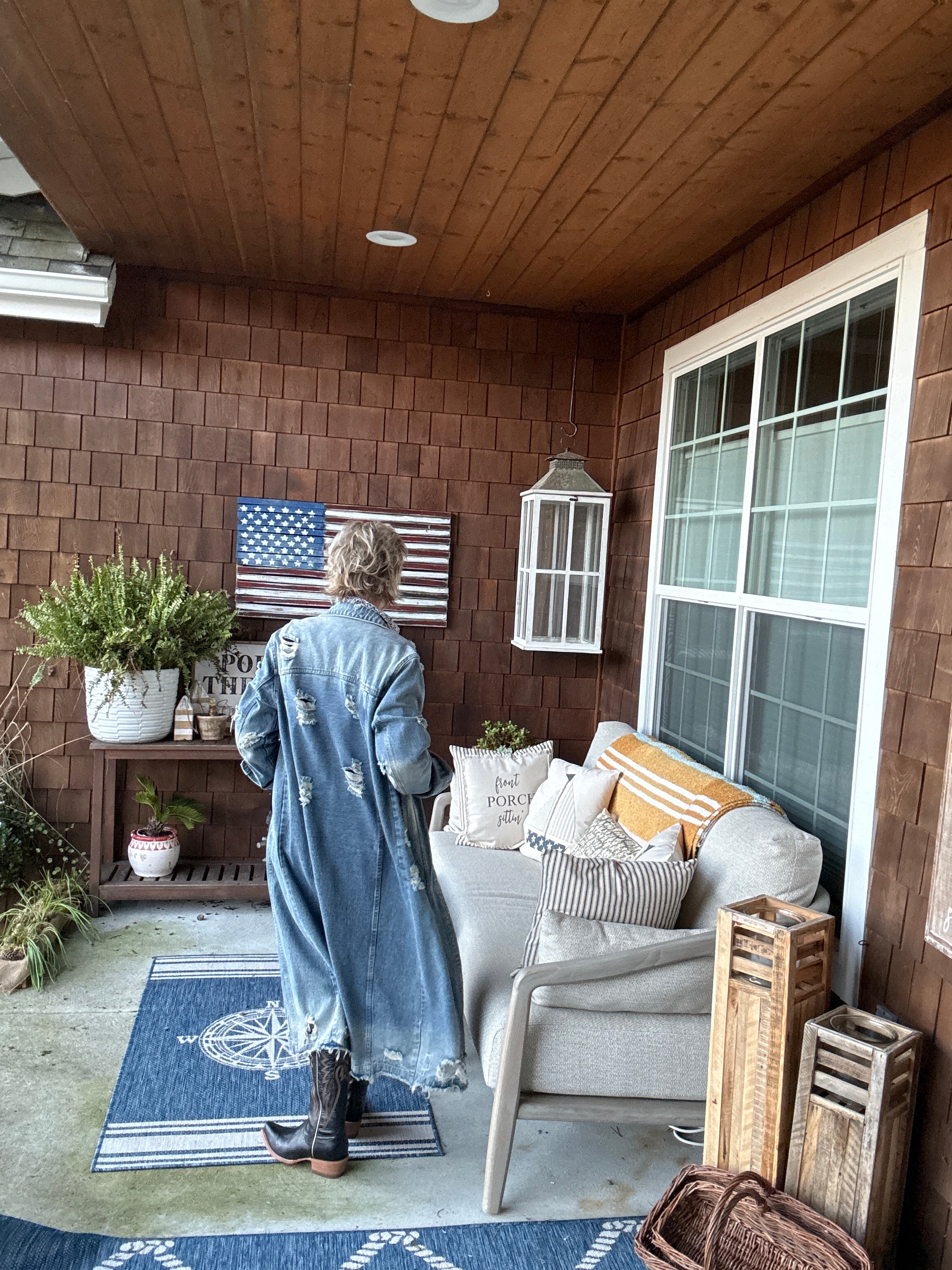 Distressed button up Denim Jacket