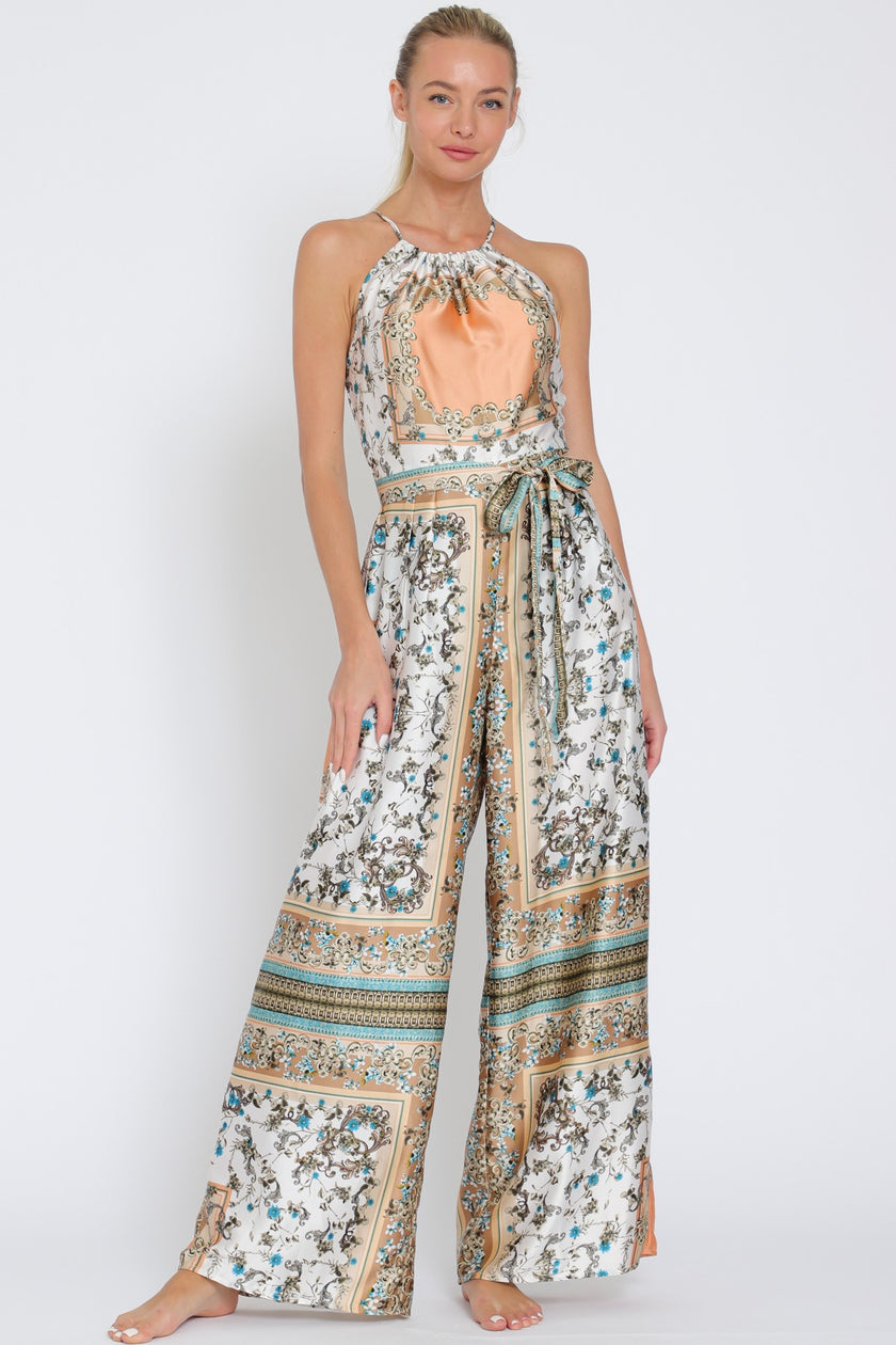 2 thin strap halter belted scarf front