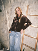 Pullover contrast stitching Collared Sweater