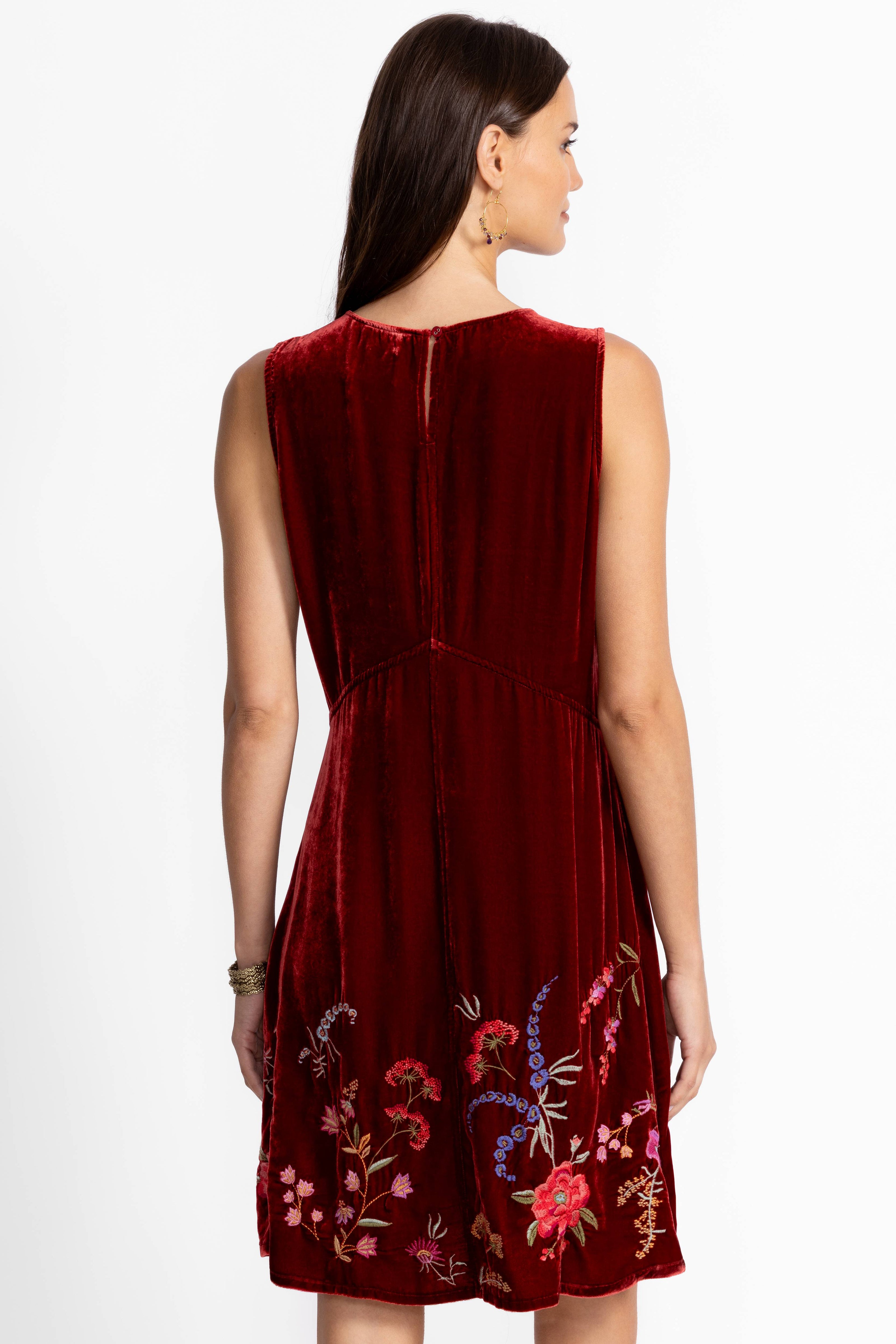 VELVET CHEVRON TANK DRESS-