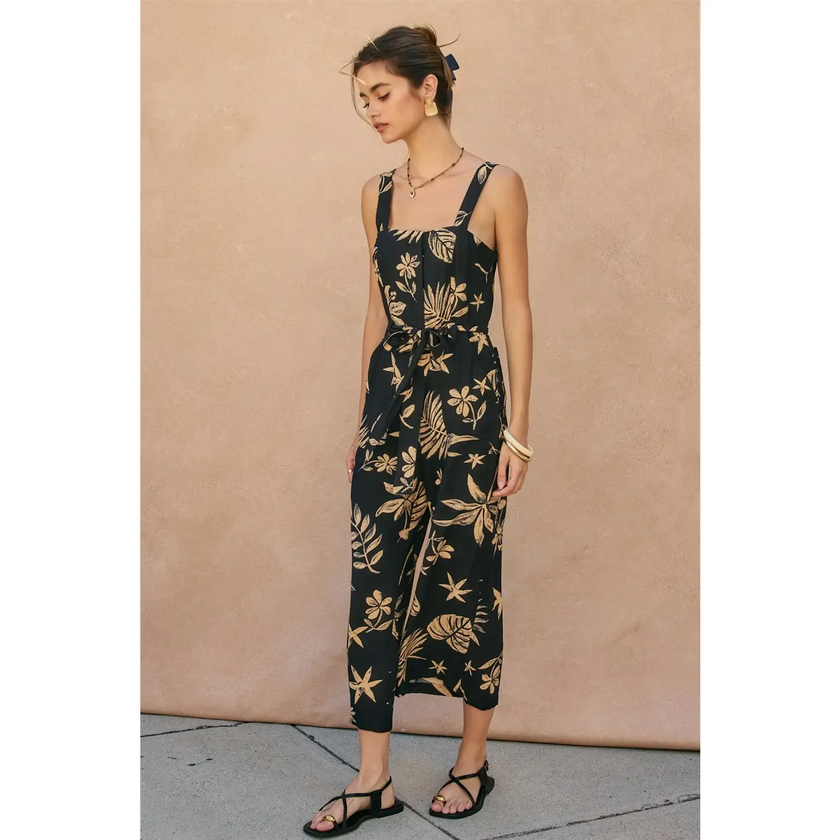 Coconut Kiss Square Neck Wide Leg Jumpsuit front/side