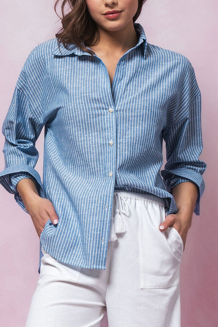 Linen The Necessary Button Down Shirt styled