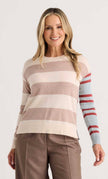 Andrea Color Stripe Sweater