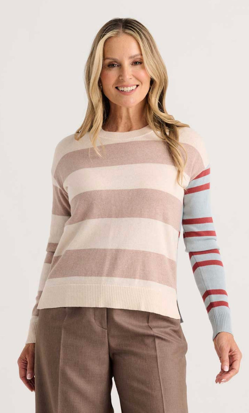 Andrea Color Stripe Sweater
