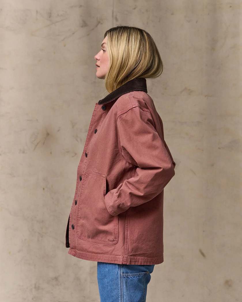 Filson Canvas Barn Coat, mahogany-side