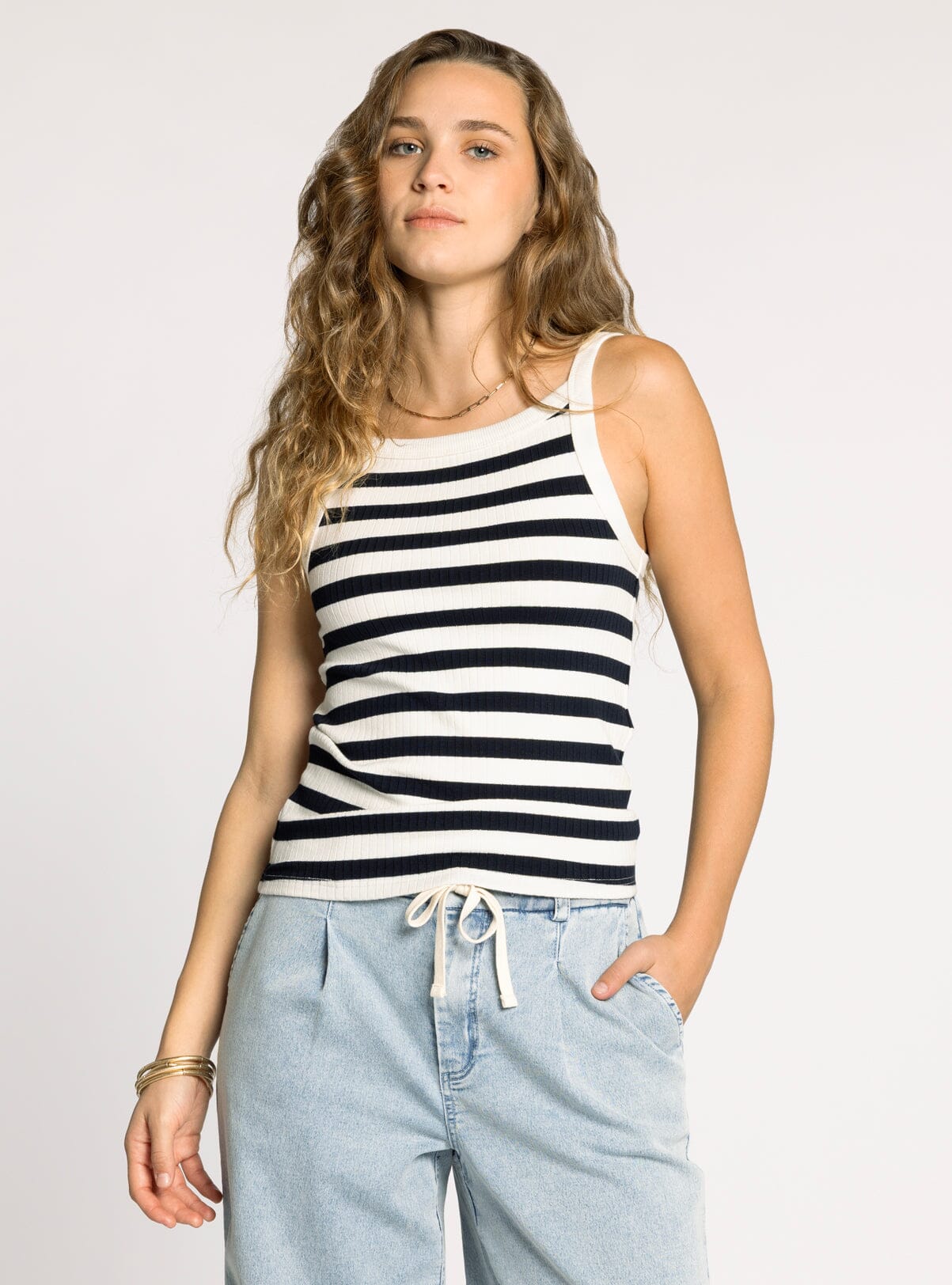 RACHEL TANK, cream navy-front