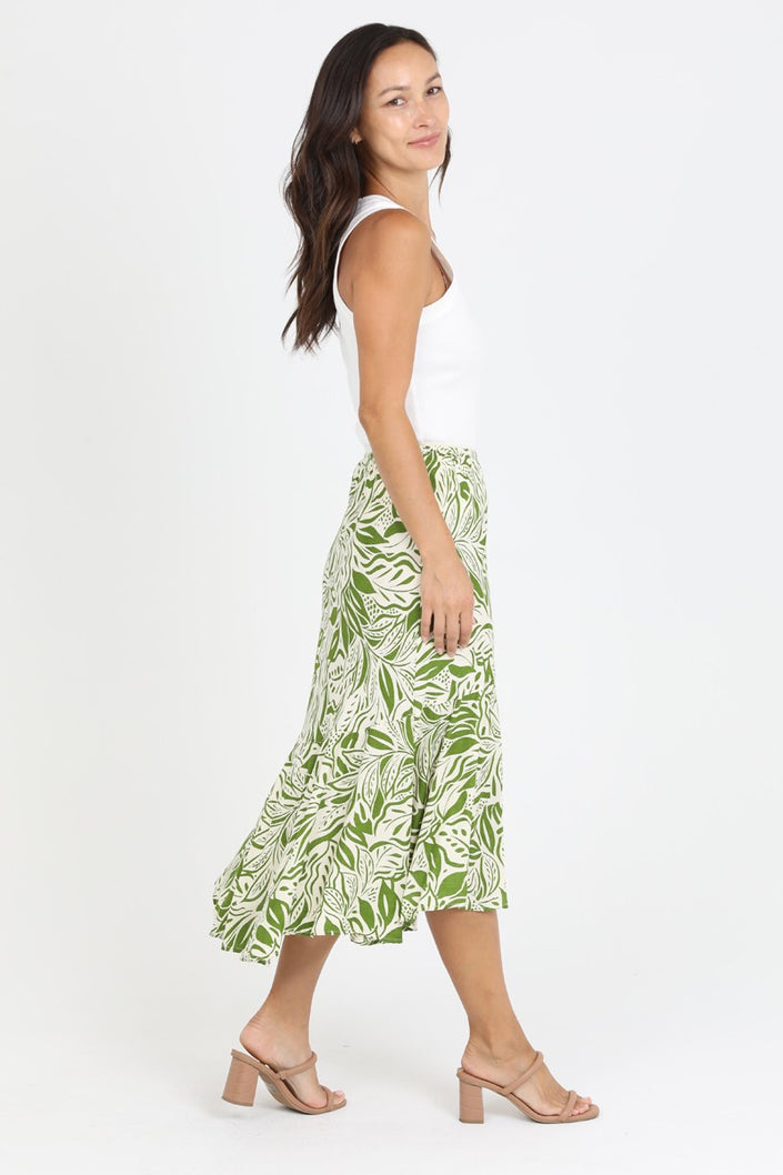 Robbin Leafy Printed Skirt side
