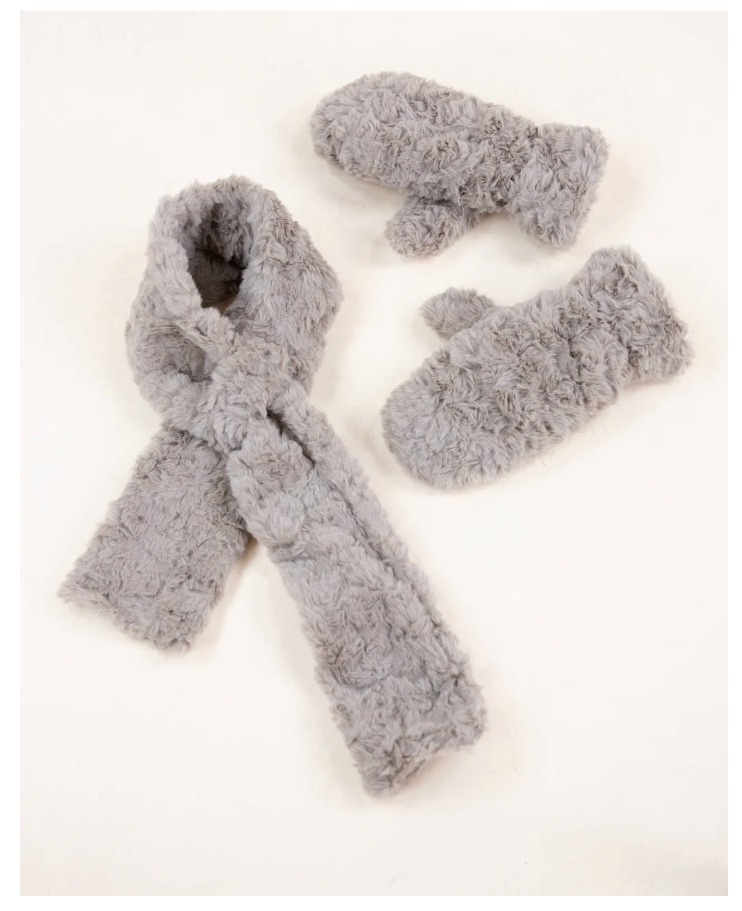 Minky Swirls Faux Fur Keyhole Scarf ( Mittens not included) khaki