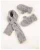 Minky Swirls Faux Fur Keyhole Scarf ( Mittens not included) khaki