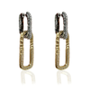 Vintage Silver Two Tone Paperclip Drop Earrings