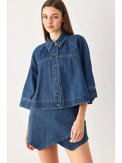 A Washed Denim Jacket, medium indigo-front