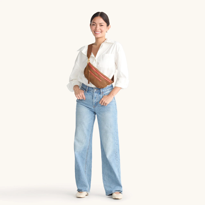 *Charles Crossbody Med-Mahogany Pebble