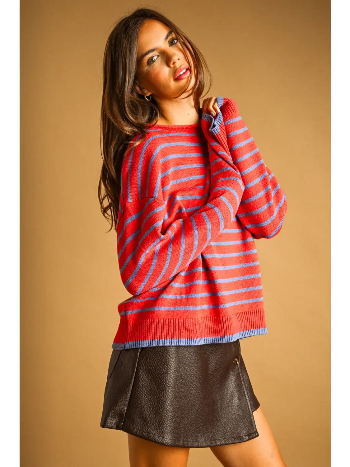 Striped Long Sleeve Sweater Top