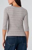 Opie Crew Neck Knit Top W/ Rib Trim