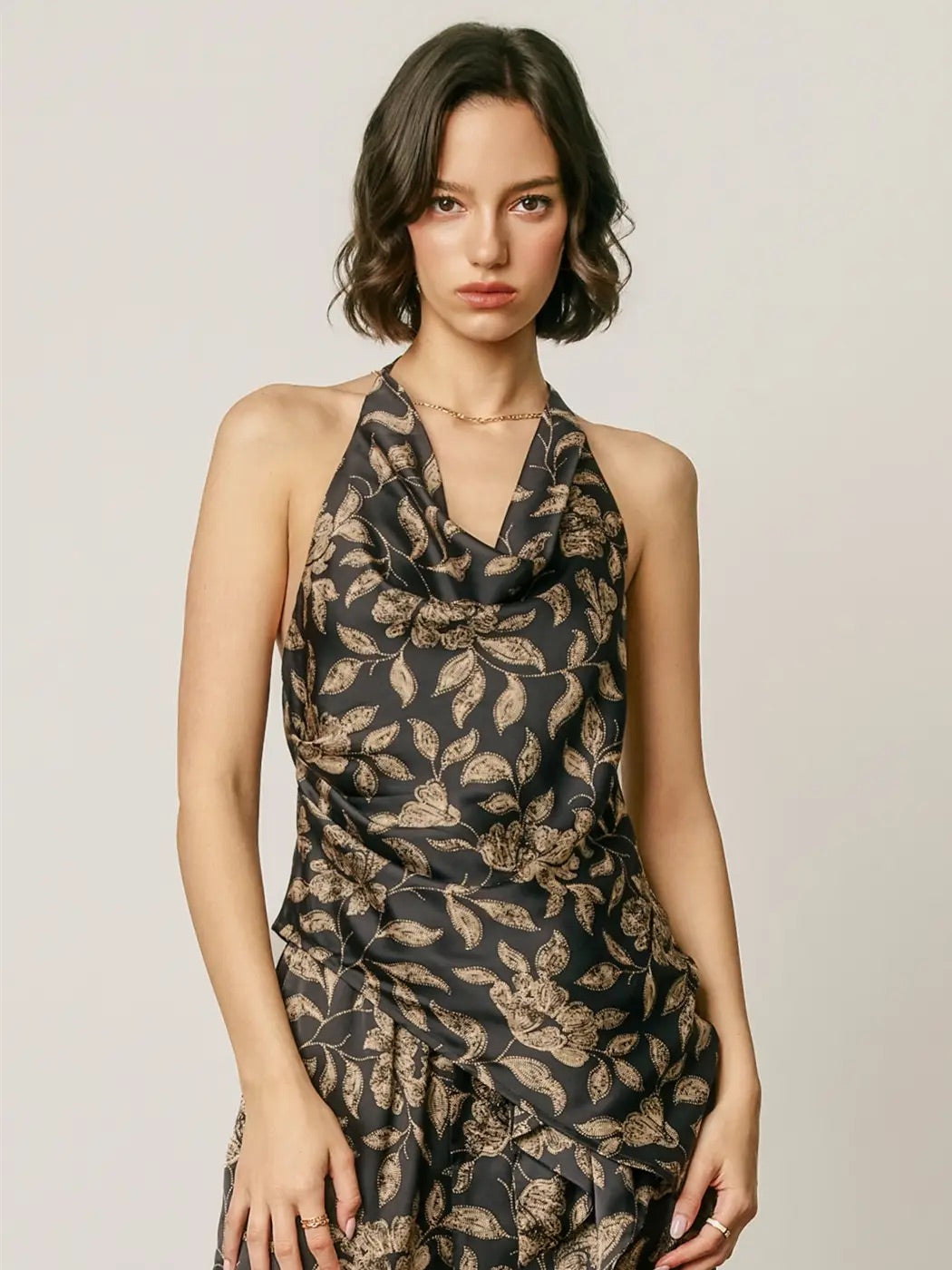 Carols Botanical Satin Halter Top