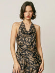 Carols Botanical Satin Halter Top